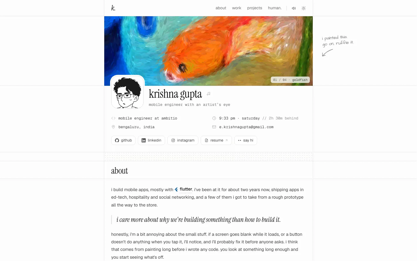 Homepage preview of Krishna Gupta